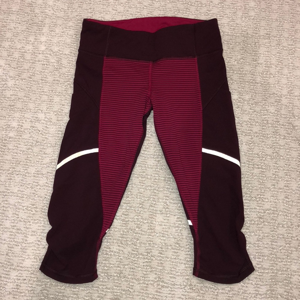 Maroon lululemon cropped leggings